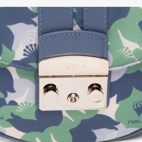 NWOT - Furla Metropolis Shoulder Bag Mini Crossbody Round Flower Camouflage - Picture 2 of 11